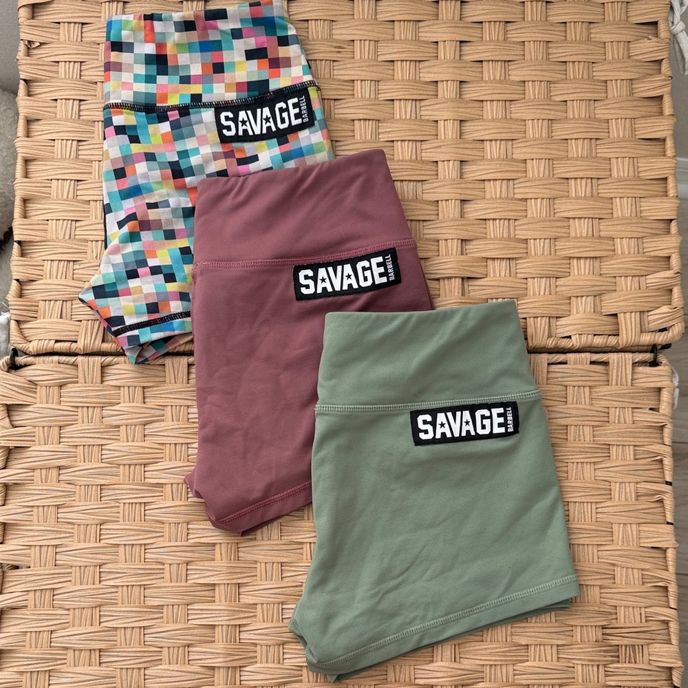 Savage Barbell Womens Colorful Workout Shorts Set medium